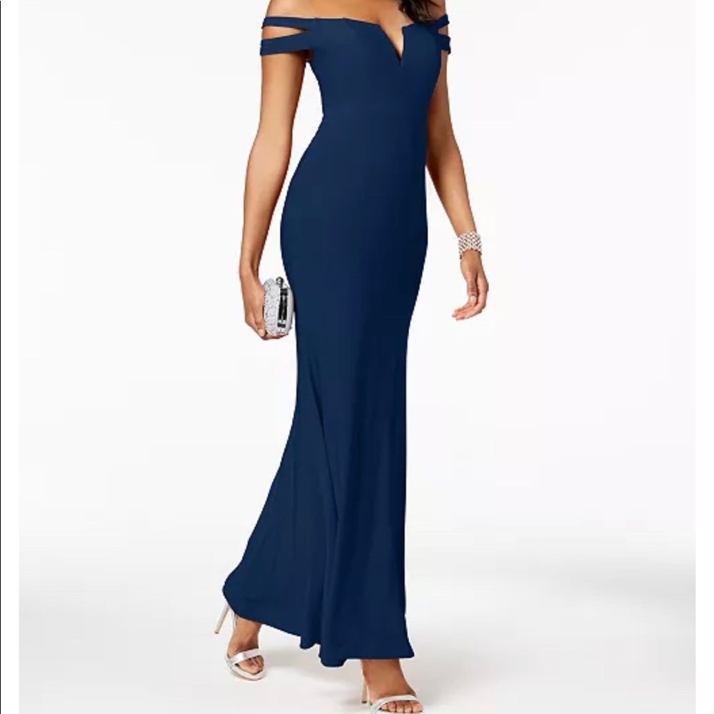 Xscape Cold-Shoulder Gown